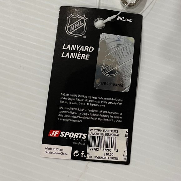 ๐3/$15๐ New York Rangers JF Sports NHL Breakaway Lanyard 17" - NEW - Picture 4 of 5